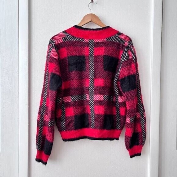 English Factory Checkered Plaid Cardigan - Picture 8 of 9